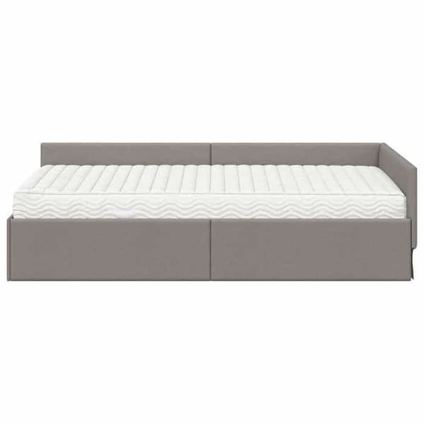 Maison Exclusive - Hörnsängram med madrass 2 pc Taupe 90 x 190 cm tyg Mol