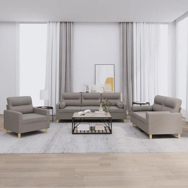 Maison Exclusive - Sæt af 3 sofaer med taupe stofpuder