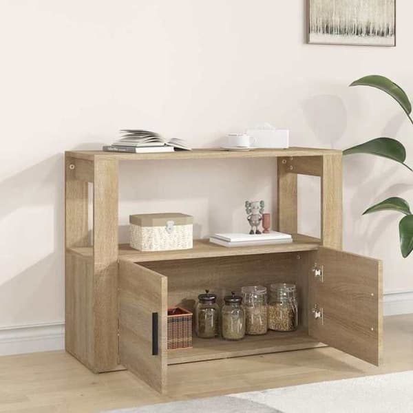Maison Exclusive - Buffet Eg sonoma 80x30x60 cm Ingeniørtræ