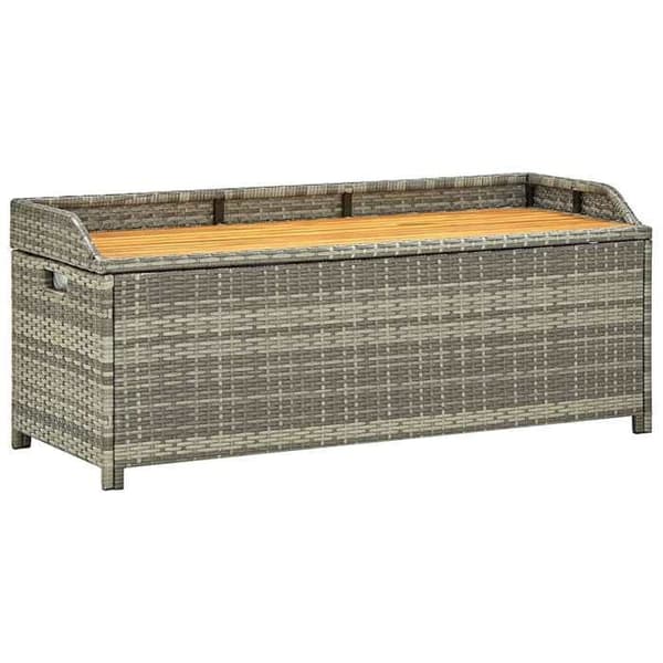 Maison Exclusive - Trädgårdsförvaringsbänk 120 cm Flätad resin Grå