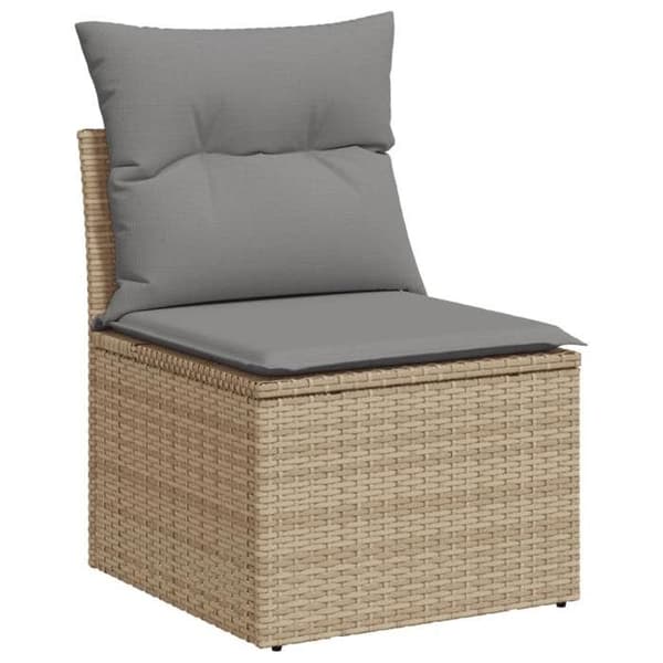 Maison Exclusive - Trädgårdsmöbler med kuddar 8 delar blandning beige flätad resin