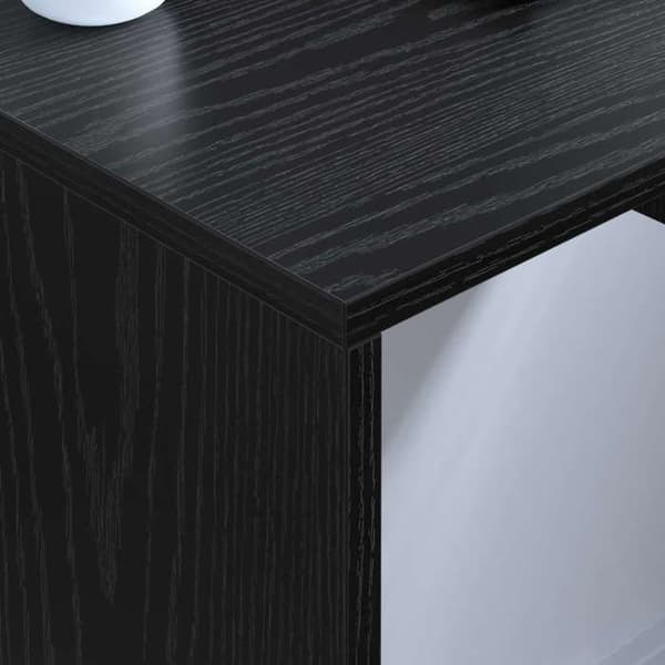 Maison Exclusive - Vægkontor i sort egetræ, ingeniørtræ 60 x 45 x 30 cm