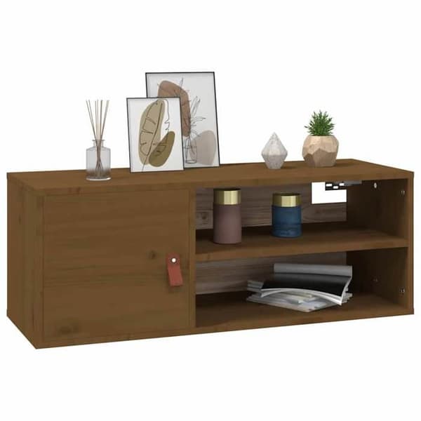 Maison Exclusive - 2 kpl seinäkaappeja Hunajapähkinä 80x30x30 cm Massiivipuusta