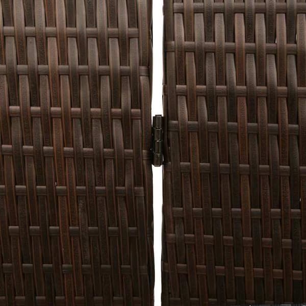 Paravent - MAISON EXCLUSIVE - 146 x 180 cm - Polyrotin - Brun - Foldbar, mat finish brun