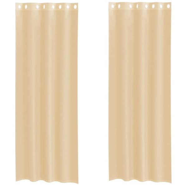 Maison Exclusive - Gardiner i voile med øjer 2 stk sand