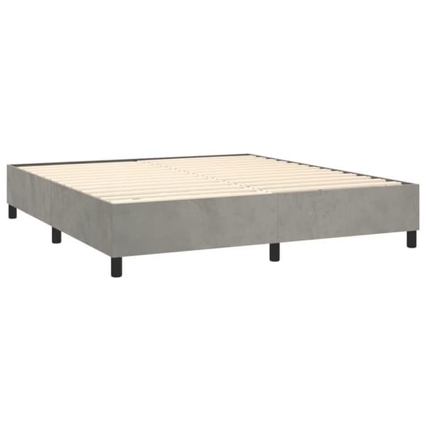 Maison Exclusive - Seng solid bund med socker og madras Grå 160x200cm Velour