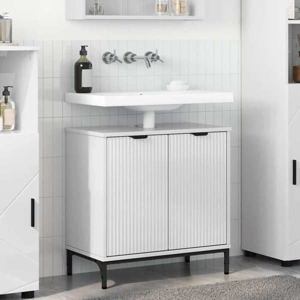 Maison Exclusive - Blank vit badrumsmöbel med handfat