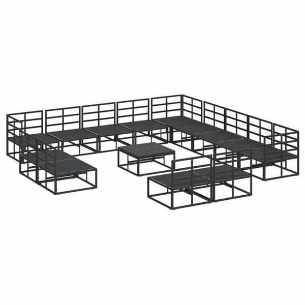 Maison Exclusive - Sæt af 14 pc have-sofaer Sort Aluminium Svart