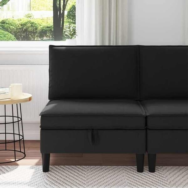 Maison Exclusive - Central sofa med opbevaring i sort velour