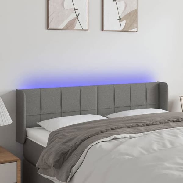 Maison Exclusive - LED-päätyharso Tummanharmaa 147x16x78/88 cm Kangas mörkgrå