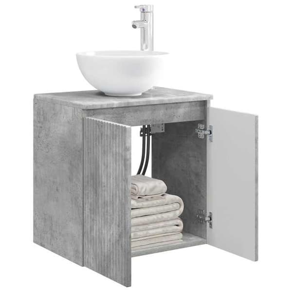 Maison Exclusive - Väggmonterad handfat vanity Grå betong 49,5 x 41 x 64,5 cm