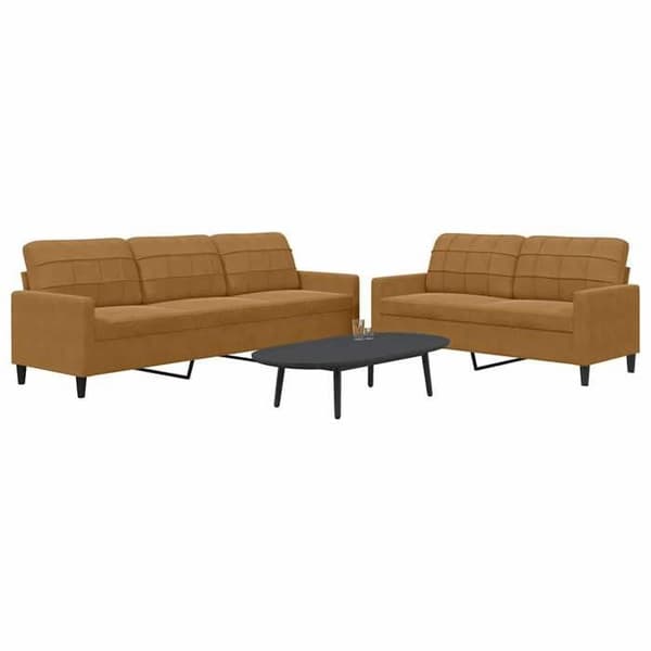 Maison Exclusive - Sæt af 2 sofaer med puder i brun velour