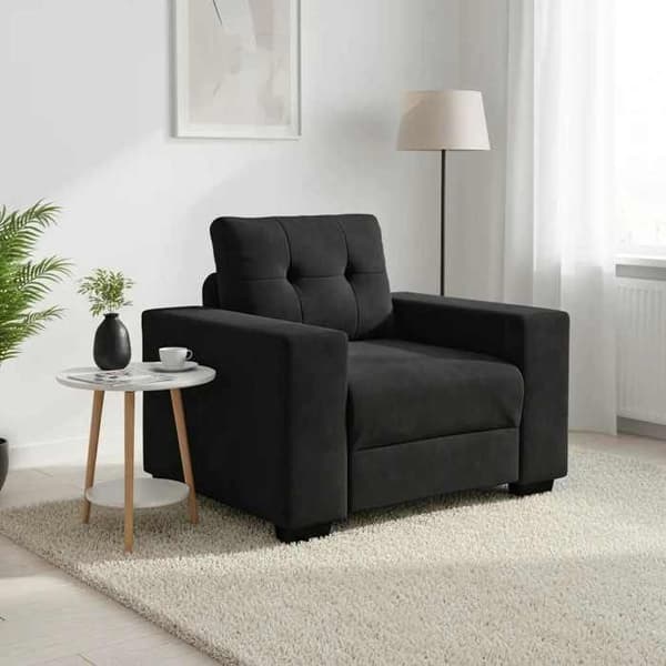 Maison Exclusive - Musta nojatuoli 100x78x80 cm sametti
