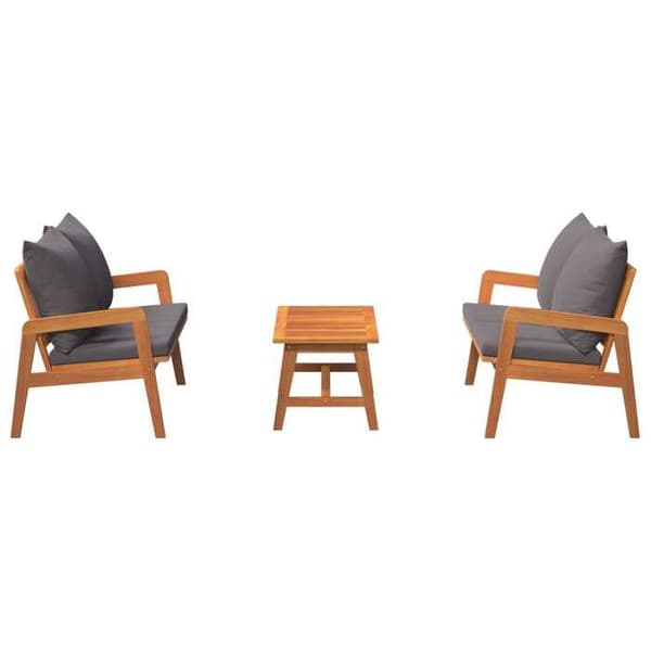 Maison Exclusive - Bistroset 3 delar Brun Massivt Akacieträ Brun