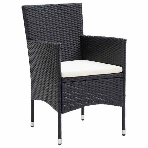 Maison Exclusive - 7 pc have spisebordssæt i sort polyrotin Svart