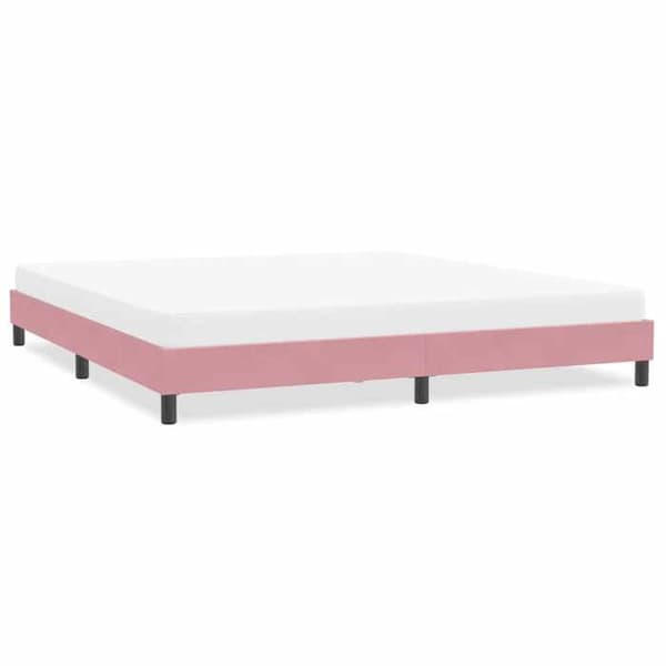 Sengestel - EKSKLUSIV HUS - 200 x 210 cm - Rosa - Velour - Lamelseng Ros