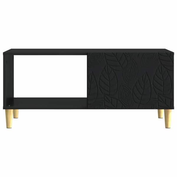 Bord - EKSKLUSIV HUS - 90 x 50 x 40 cm - Sort - Ingeniørtræ - Eucalyptus ben & hylde Svart