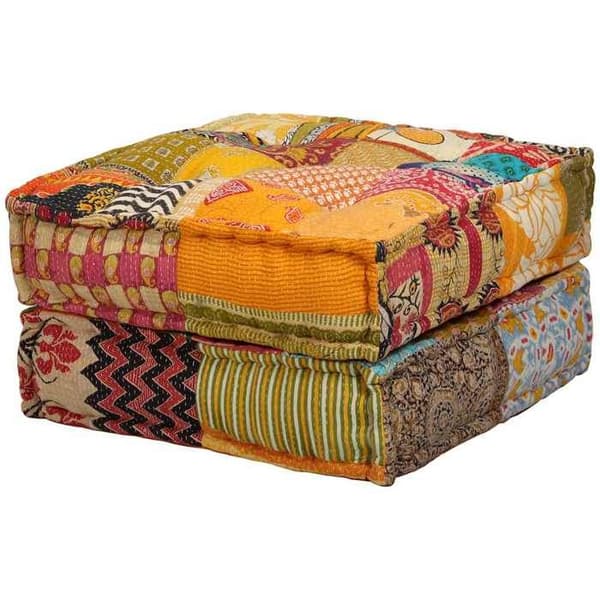 Maison Exclusive - Modulär puff för 2 personer Patchwork Tyg Flerfärgad