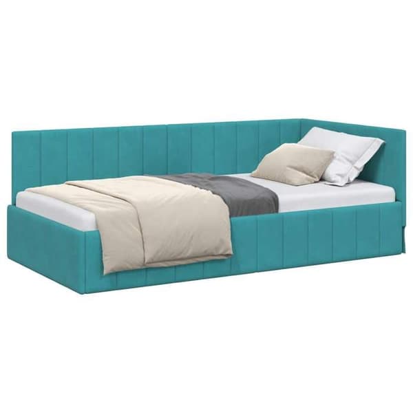 Maison Exclusive - Vinkel sengestel Turquoise 100 cm x 200 cm Velour