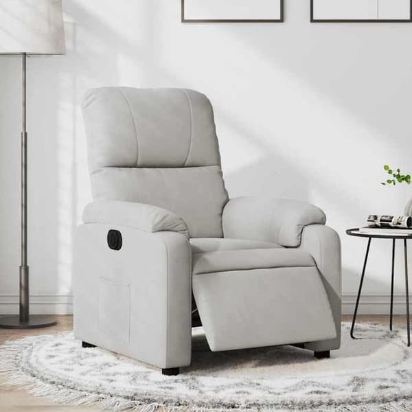 Maison Exclusive - Elektrisk lænestol i lysegrå mikrofiber