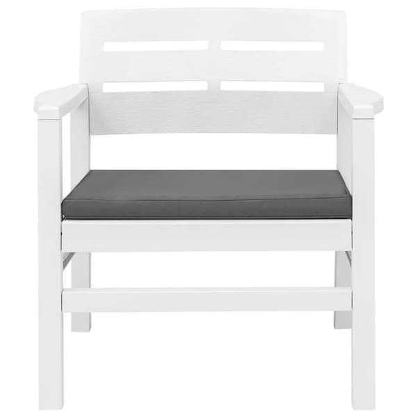 Maison Exclusive - Trädgårdsmöbler 3 delar Plast Vit