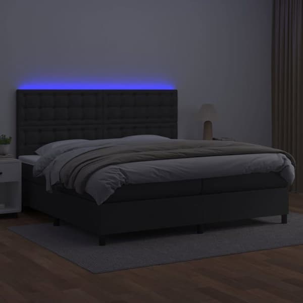 Maison Exclusive - Sengebunde med madras og LED Sort 200x200 cm