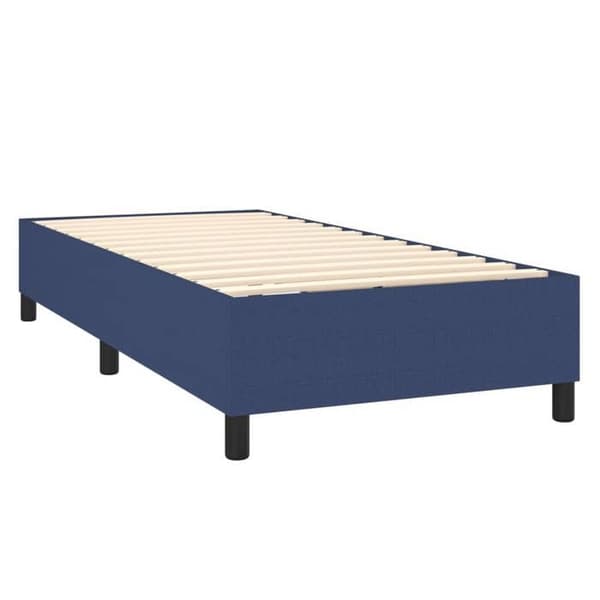 Maison Exclusive - Sengestel med springmadras Blå 90x200 cm Stof
