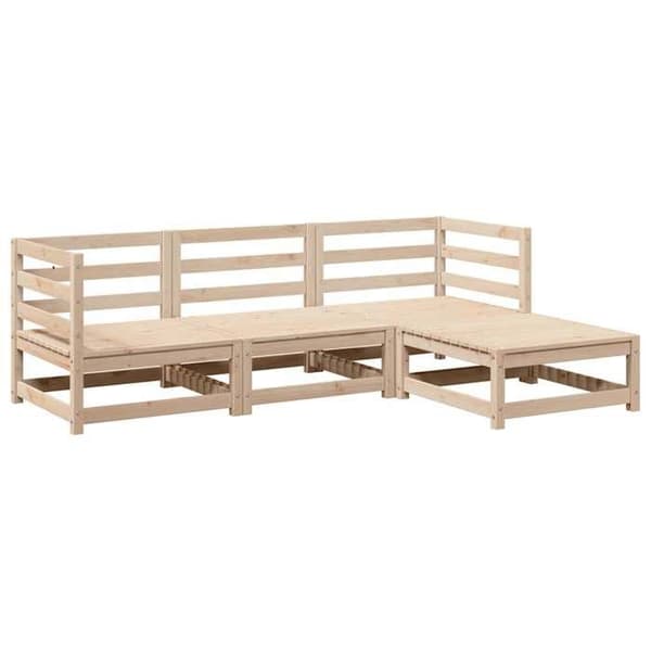 Havemøbler 4 dele - EKSKLUSIVT HUS - Modulerbart - Massivt fyrretræ - Ventilerede lameller - Brun Ej specificerat