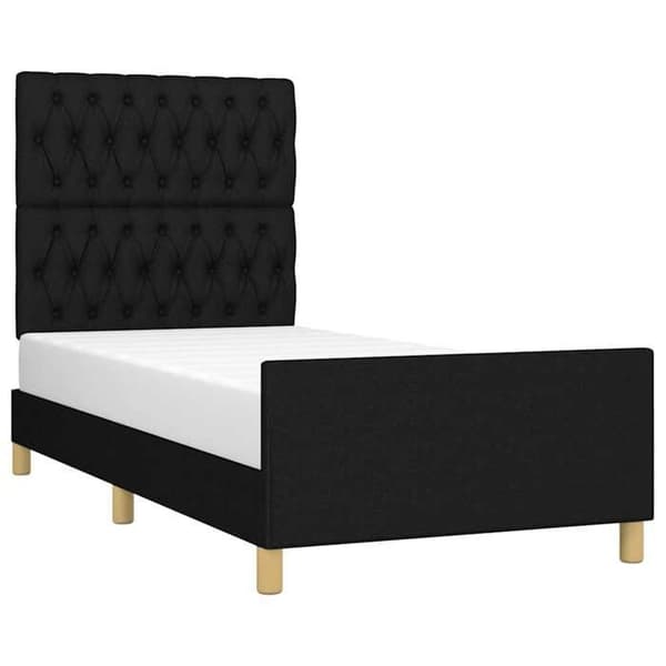 Maison Exclusive - Sengestel uden madras sort 90x190 cm stof