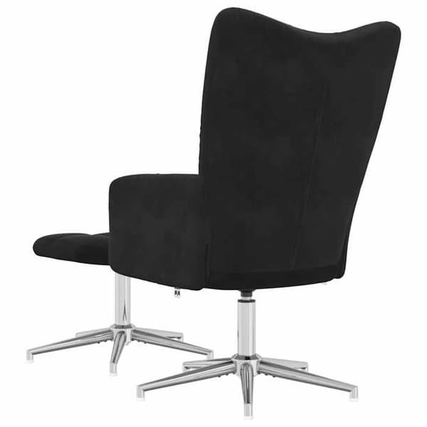 Maison Exclusive - Afslapningsstol med skammel Sort Velour