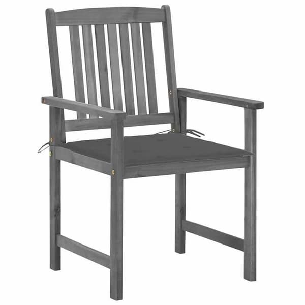 Maison Exclusive - Trädgårdsstolar och kuddar set om 4 Grå Akaciaträ Grå