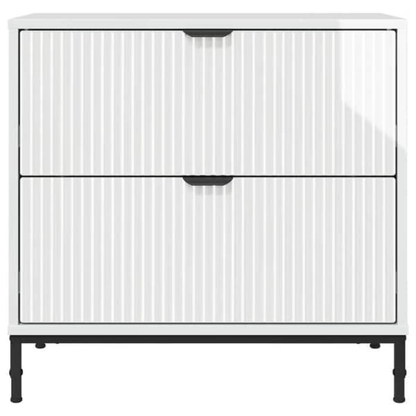 Maison Exclusive - Sängbord Vit glansig 63,5 x 36 x 61 cm Strålande vit