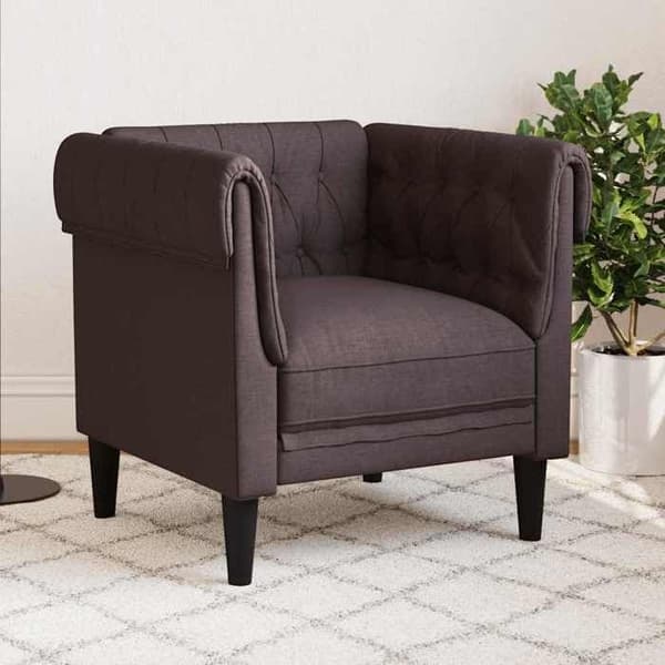Maison Exclusive - Chesterfield-fåtölj mörkbrun tyg Mörkbrun
