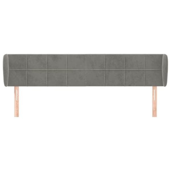 Maison Exclusive - Pääty, jossa korvat, Vaaleanharmaa 203x23x78/88 cm Sametti ljusgrått