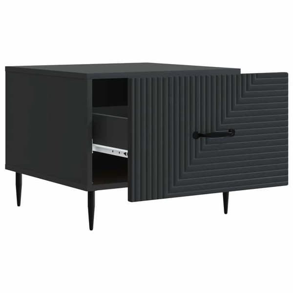 Maison Exclusive - Sofabord med skuffe Sort 49 x 50 x 40 cm Ingeniørtræ