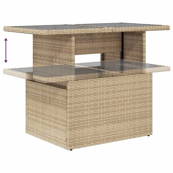 Maison Exclusive - Trädgårdsmöbler med kuddar 5 delar beige flätad resin