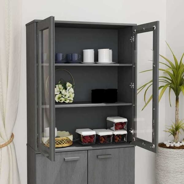 Maison Exclusive - Overbuffet HAMAR Mørkegrå 85x35x100 cm Fyrretræ