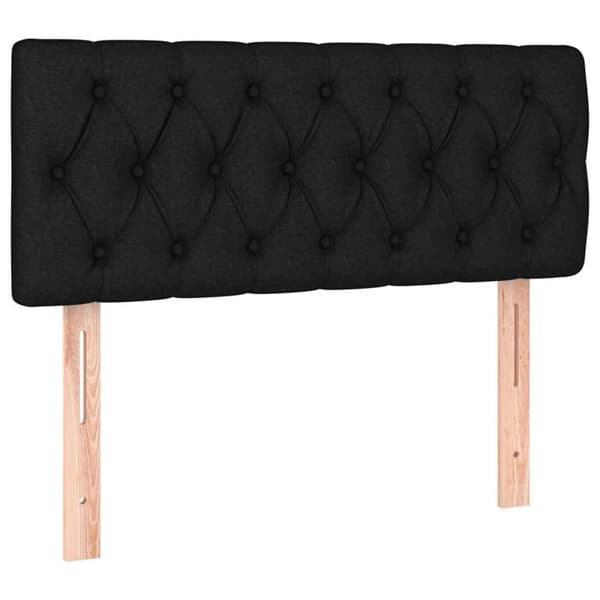 Maison Exclusive - Seng med lamelbund og madras Sort 90x200 cm Stof