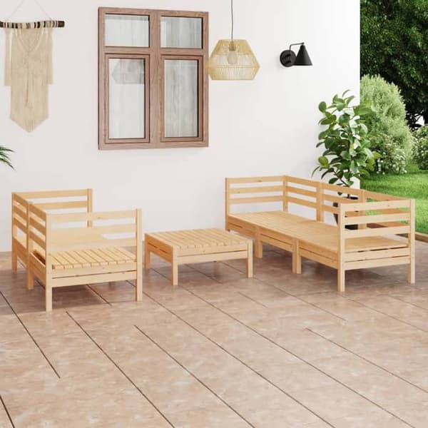 Maison Exclusive - 6 osan puutarhakalustesarja massiivipuusta