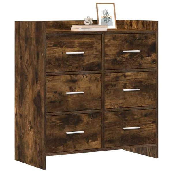 Maison Exclusive - Buffé Ek rökt 75 x 33 x 80 cm Ingenjörsträ
