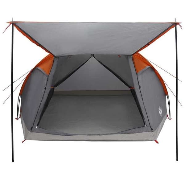 Maison Exclusive - Tältstuga 8 personer Grå och orange Polyester och Stål