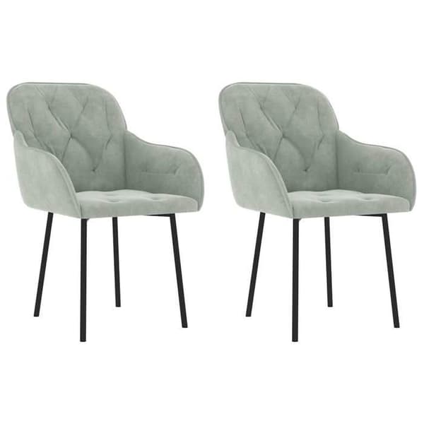 Maison Exclusive - Spisestole sæt af 2 Lys grå Velour Ljusgrått
