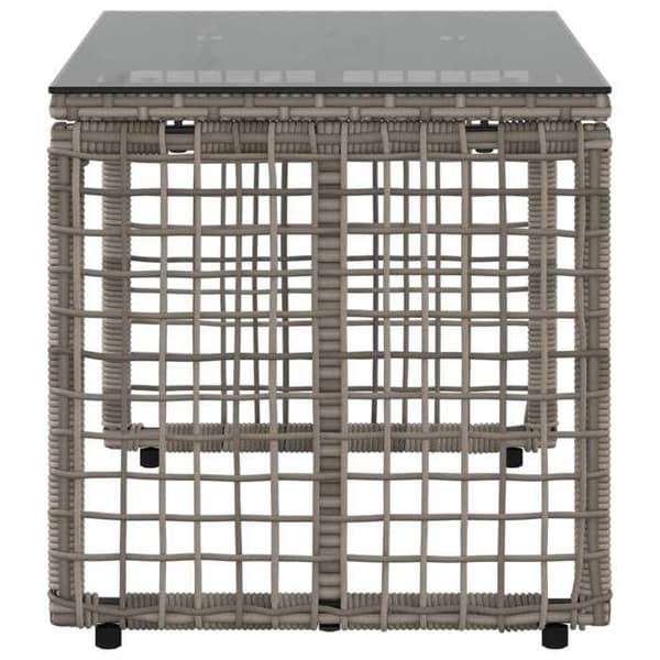 Havemøbel - MAISON EXCLUSIVE - 80 x 40 x 40 cm - Poly rattan PE & glas - Grå og sort - Rektangulær Grå och svart