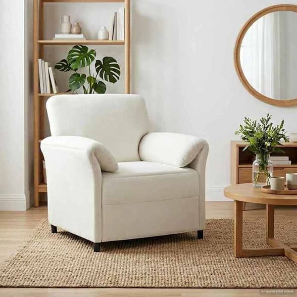 Maison Exclusive - 1-personers sofa i cremevelour