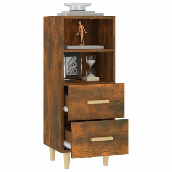 Maison Exclusive - Buffet Røget Eg 34,5x34x90 cm Ingeniørtræ