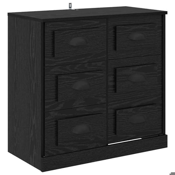 Maison Exclusive - Buffet Sort egetræ 70 x 35,5 x 67,5 cm Ingeniørtræ svart ek