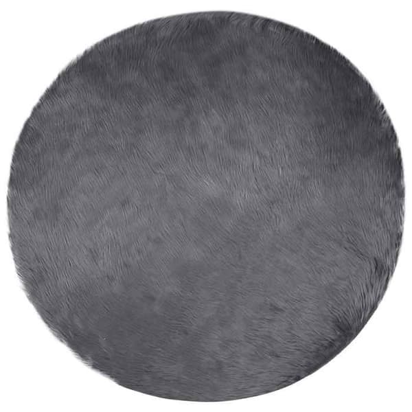 Maison Exclusive - Matta i falsk TAFALLA Antracit Ø 200 cm Polyester