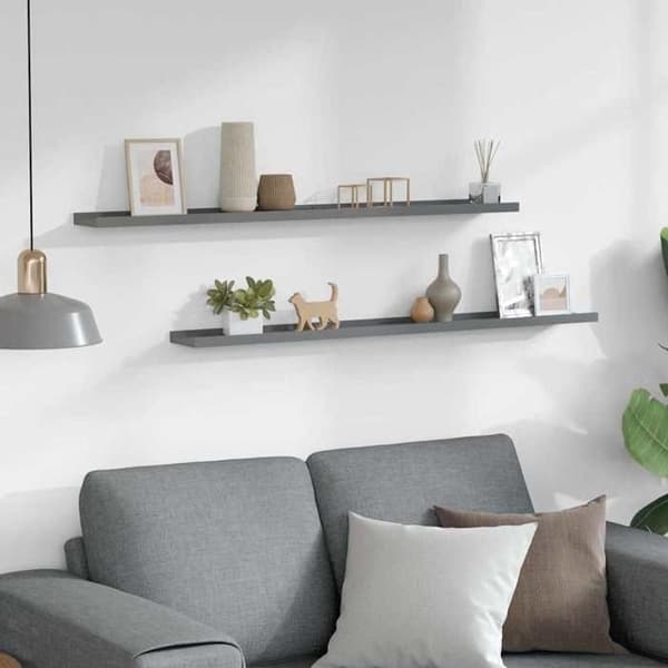 Maison Exclusive - Seinähyllyt 2 kpl Harmaa 100x9x3 cm Grå