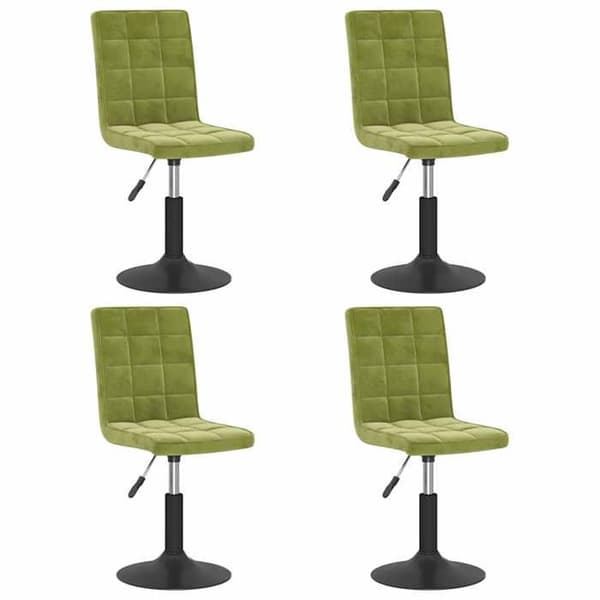 Maison Exclusive - Snurrande matstolar set om 4 ljusgrön sammet