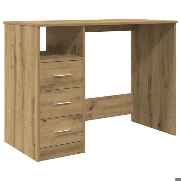 Maison Exclusive - Håndlavet egetræskontor 102x50x76 cm ingeniørtræ Ek